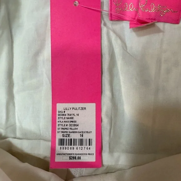 Lilly Pulitzer NWT Women’s Kyla Maxi Dress in St. Tropez Yellow Garden Eyelet - Picture 3 of 15